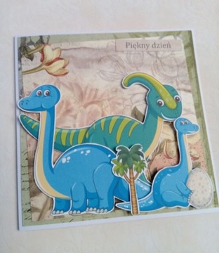 Kartka urodziny imieniny dinozaur