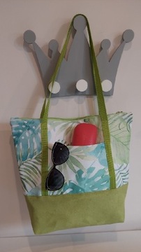 Torba shopperka torba na lato monstera handmade