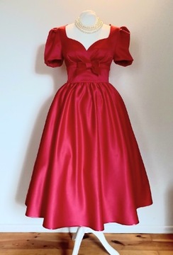 Suknia czerwona dita retro stylizow lata 50 pinup