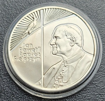 1990 10 zł Jan Paweł II Papież Pielgrzym Srebro