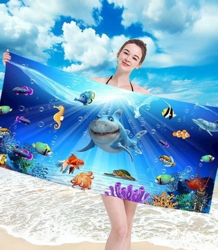 Ręcznik Plażowy Kąpielowy 100 x 180 z Mikrofibry Szybkoschnący H36