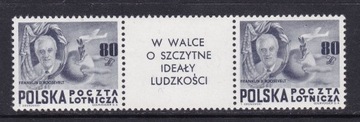 Polska 1948 - Bojownicy, Fi 489** z przywieszką