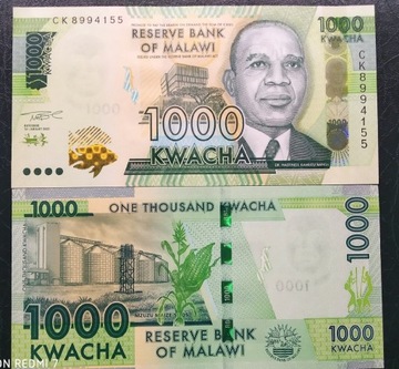 MALAWI 1000 KWACHA 2021 UNC