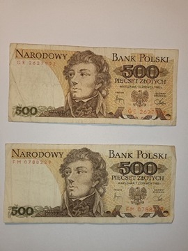 Banknot PRL  500 zł