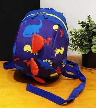 Plecak dla przedszkolaka niebieski w dinozaury 