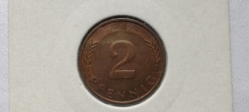Niemcy 2 fenigi, 1991 r. Znak menniczy „A”. #S63