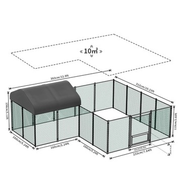 Klatka 10m² wybieg kojec dla zwierząt kur psa