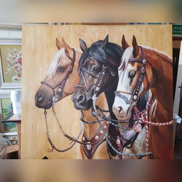 Obraz olejny "Konie"