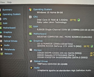 Pc i5 7600 1050ti 8gb dysk m2