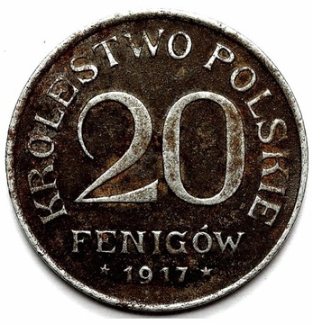 Moneta Królestwo Polskie 20 Pfenig 1917r
