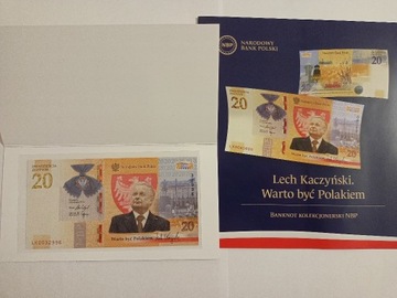 Banknot kolekcjonerski 20zł Lech Kaczyński 