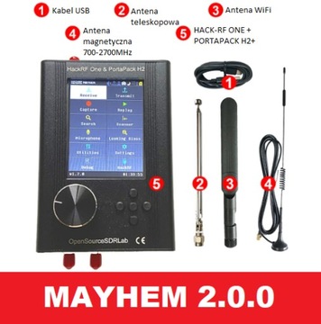 HackRF One zestaw SDR 1-6000MHz TX/RX Hacking