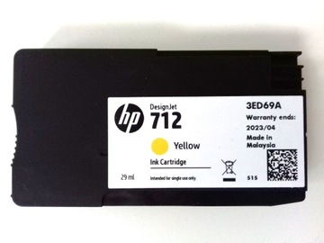 HP 712 tusz yellow 3ED69A T210/T230/T250/T630/T650