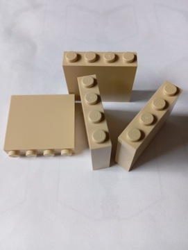 Lego Brick panel 1x4x3 tan Nowy 4 sztuki 