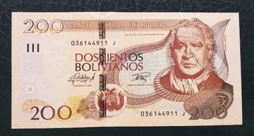 Boliwia 200 bolivianos UNC