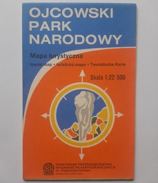 Ojcowski Park Narodowy mapa turystyczna 1990 rok