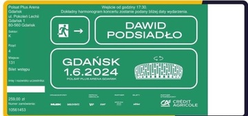 Bilet na koncert DAWID PODSIADŁO Gdańsk 01.06.2024