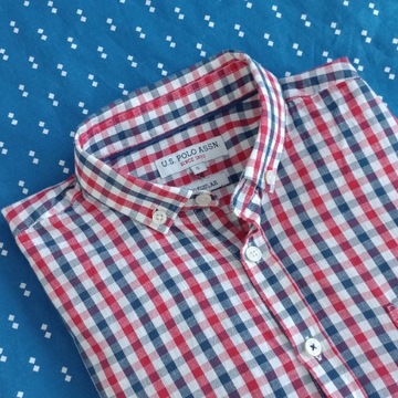 idealna na lato męska koszula w kratkę U.S. Polo Assn 92% bawełny, 8% lnu