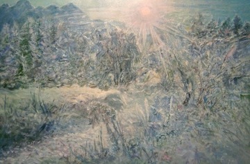 Eryk Maler obraz Pejzaż zimowy haloimpresjonizm 