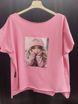 Minouu bluzka Agnes t-shirt laleczka kolor różowy. 