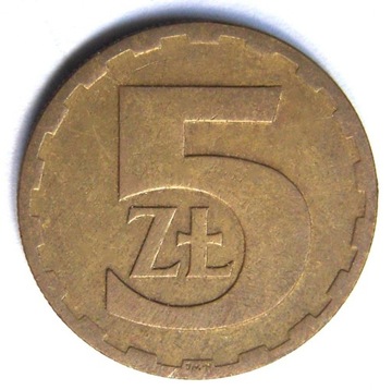 5 złotych Polska 1977 bez znaku menniczego Polska