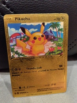 Złota karta Pokemon Pikachu