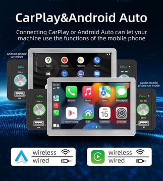 Radio 1din Bezprzewodowy Carplay / AndroidAuto 
