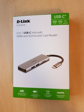 D-Link stacja dokująca 5w1 USB-C ; Model: DUB-M530