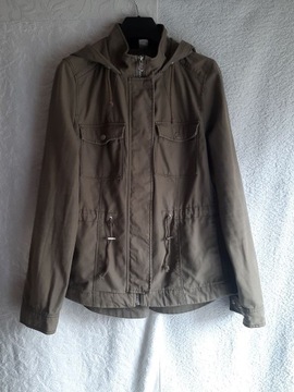 Kurtka/parka khaki z kapturem, Divided H&M, r.XS/S