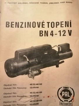 Katalog Webasto Benzinove Topeni BN 4-12 V PAL