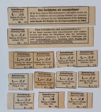 Bony żywnościowe niemieckie z 1940, 1941, 1942 r.