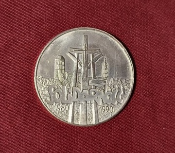 Srebrna moneta 100 tyś zł Solidarność 1990 rok 