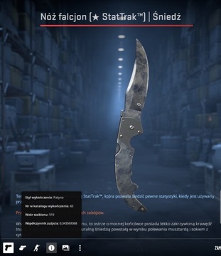 Nóż Falchion Knife Śniedź FT ST CS GO