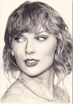 portret kredkami Taylor Swift