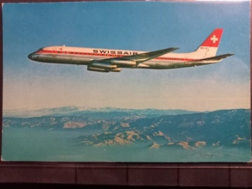 Pocztówka Swissair McDonnell Douglas DC-8-62
