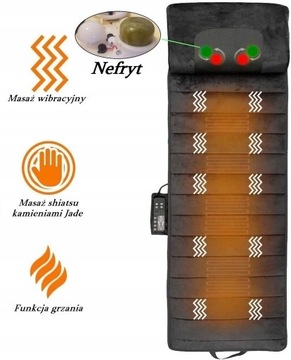 materac masujący z podgrzewaniem i kamien. nefrytu