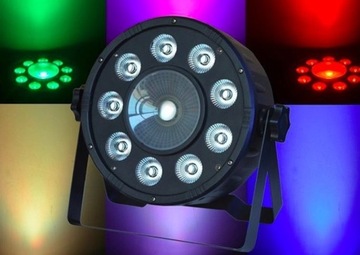 REFLEKTOR PAR LED 9 x10W + 1x30W RGB DMX 