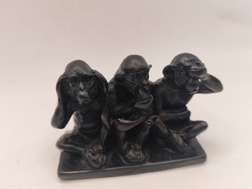 Trzy mądre małpy małpki unikat stara figurka kolekcja 