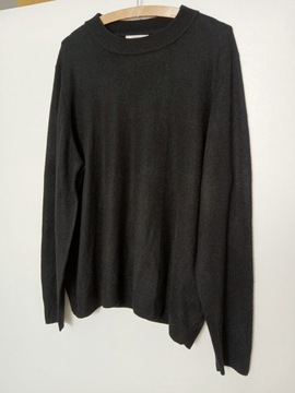 Czarny miły w dotyku elegancki sweter r. 52 XXXL