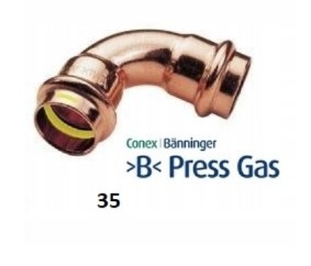 Conex B Press Gas Łuk 90° dwukielichowy 35 CU 5szt