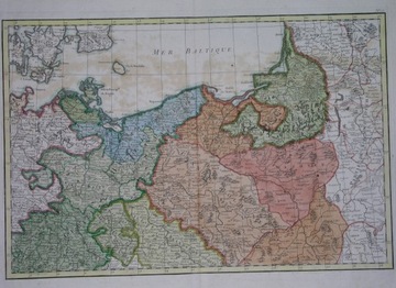 1771 oryginał MAPA POLSKI WARSZAWA GDAŃSK POZNAŃ