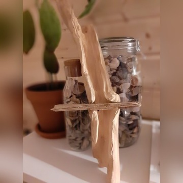 Świecznik ścienny driftwood wykonany ręcznie 