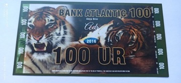 100 UR - Seria tygrysy - Atlantic Bank - 2016