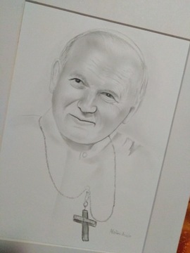 Portret ołówkiem Jan Paweł II   21x30 cm 