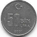 Turcja 50 bin lira 2001