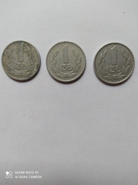 Moneta 1 zł 1974, 1975, 1977