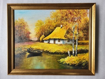 Obraz olejny na płótnie - Wiejska chata, Bednarski