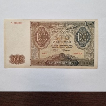 Banknot 100 zł 1941