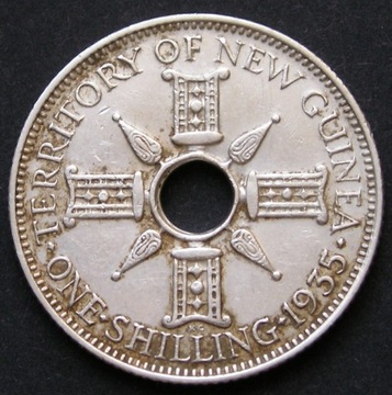 Nowa Gwinea 1 shilling 1935 - srebro
