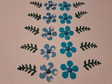 Kwiaty morskie w stokrotki z listkami Handmade